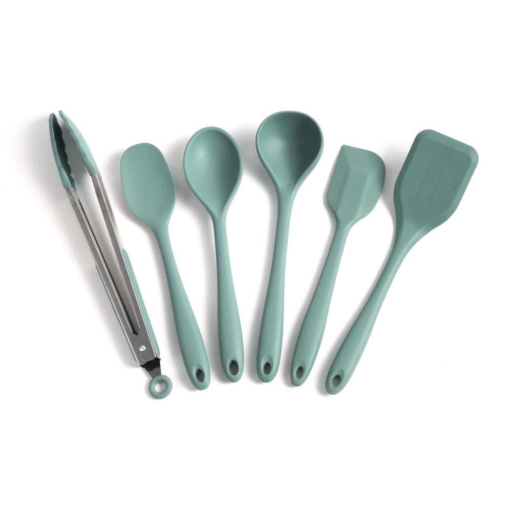Kit de Utensílios de Silicone com 6 peças Verde Esc - OIKOS