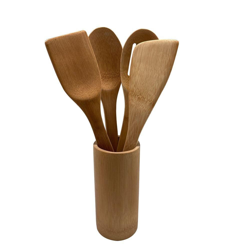 Kit De Utensílios De Bambu 4Pcs - Mozcada