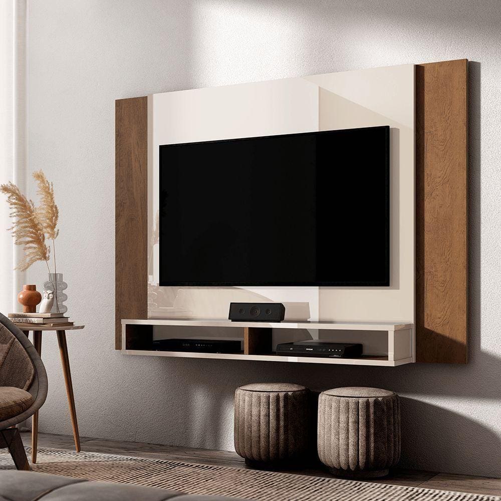 Painel Tokyo Tv Até 43`` 2 Nichos Off White/Naturale