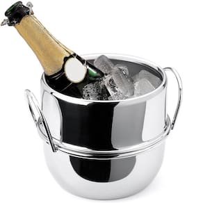 Balde de Gelo para Garrafas Champanheira Inox 4L com Alça Forma Inox
