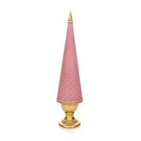 Arvore Decorativa de Natal em Resina Rosa e Dourado 35 cm - D`Rossi