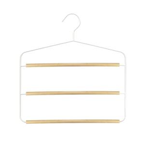 Cabide De Metal Triplo C/ Barras De Madeira Brc Oikos – 3Pçs