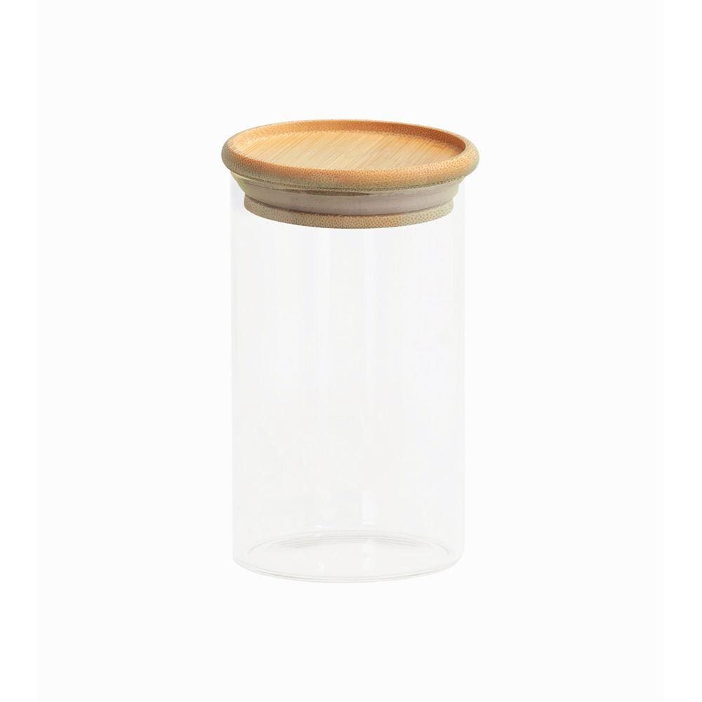 Pote De Mantimentos Empilhável Com Tampa De Bambu 600Ml - Oikos
