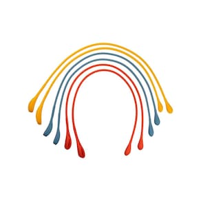 Amarradores De Silicone Azul Laranja E Amarelo