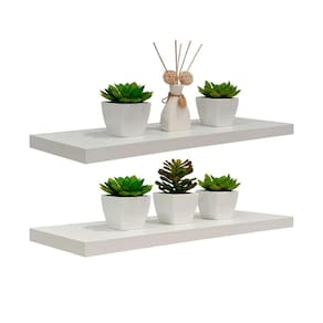 Kit 2 Prateleiras 50 x 15cm Branco Espessura 25mm Invisível