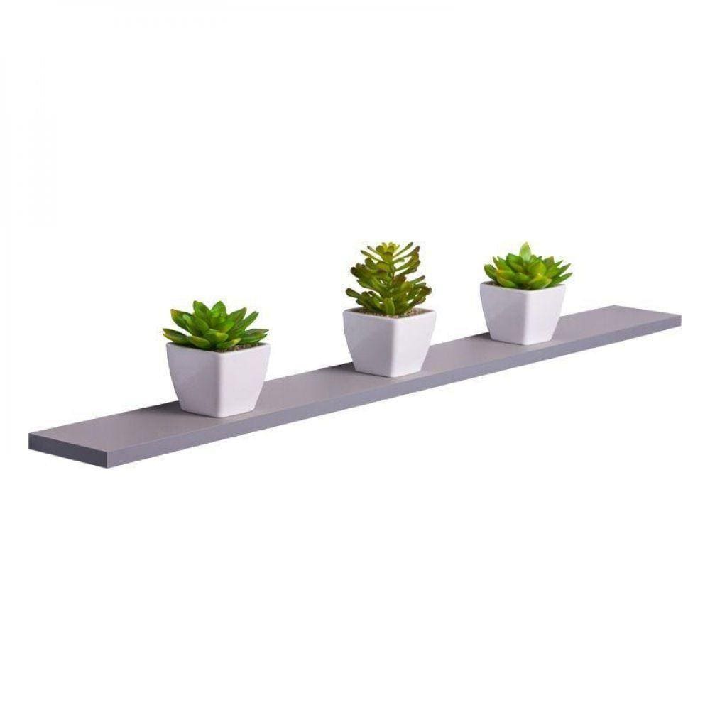 Prateleira 90 x 15cm Cinza Claro Invisível