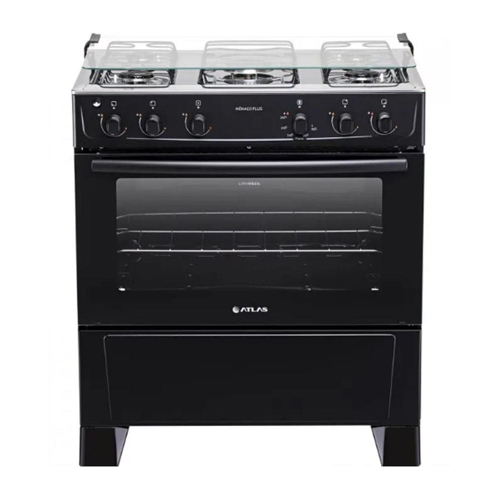 Fogão 5 Bocas Atlas Mônaco Plus Preto – Bivolt – 300000717
