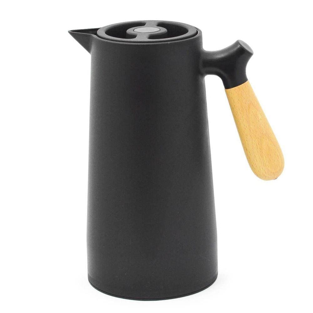 Garrafa Térmica Para Café Chá Fosca Cabo De Madeira 1L