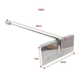 Kit Pá Pizza Inox 30Cm Cabo Curto Para Limpeza De Forno Iglu