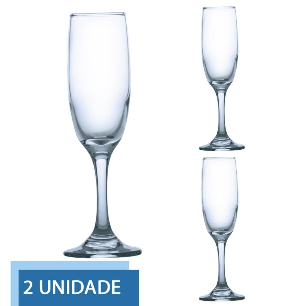 Conjunto 2 Taças de Vidro 177ml RIOJA CHAMPAGNE Cristal Luxo