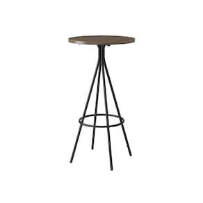 Mesa Bistrô Tampo Madeirado Ou Preto e Tubos Pretos Carraro