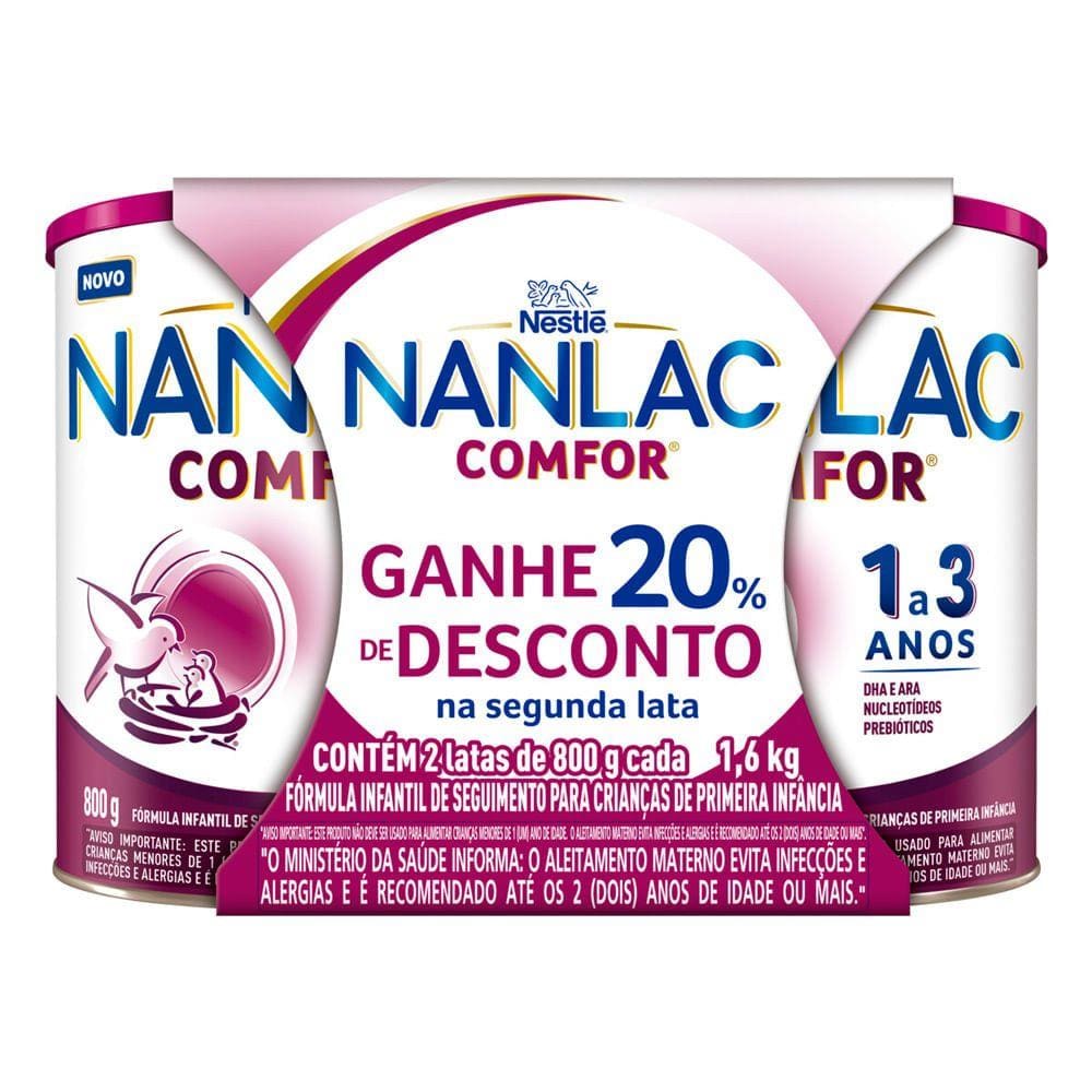 Kit Fórmula Infantil Nanlac Comfor - 2 Latas 800g Cada