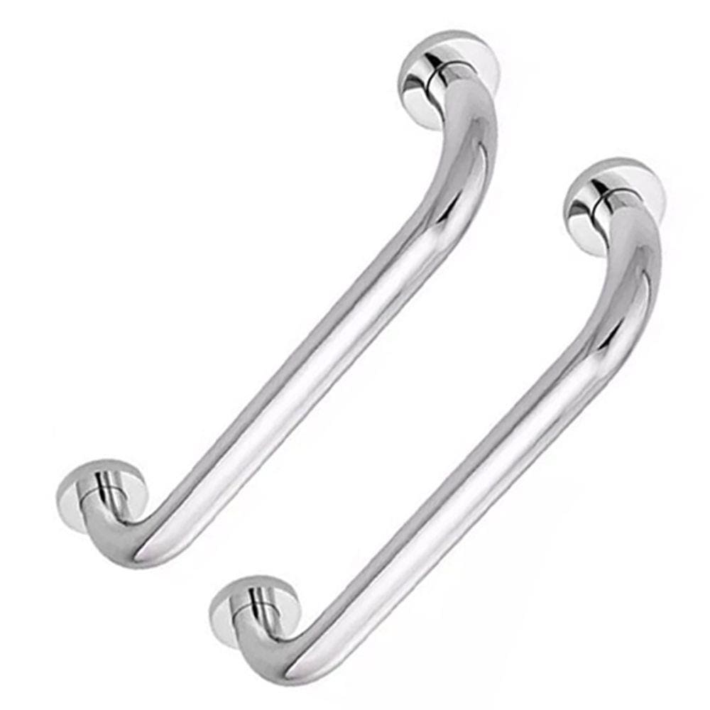 Alça Apoio 30cm Inox Kit 2 Uni Acessibilidade Cadeirante Idoso Deficiente Banheiro