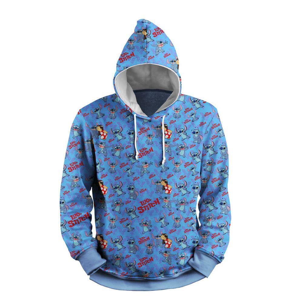 stitch fluffy moletom com capuz