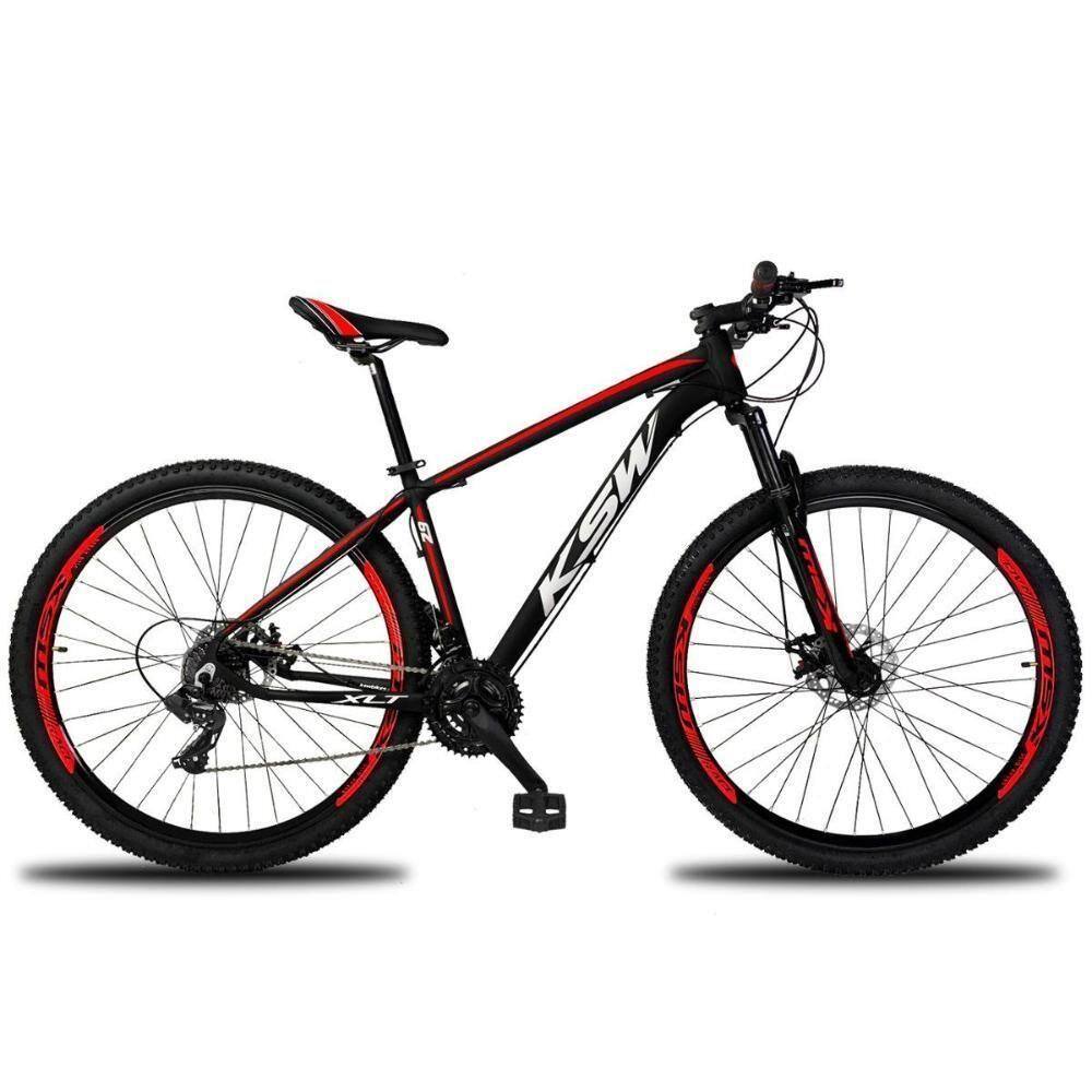 Bicicleta Ksw Xlt Disc M Aro 29 Susp. Dianteira 24 Marchas - Preto/vermelho