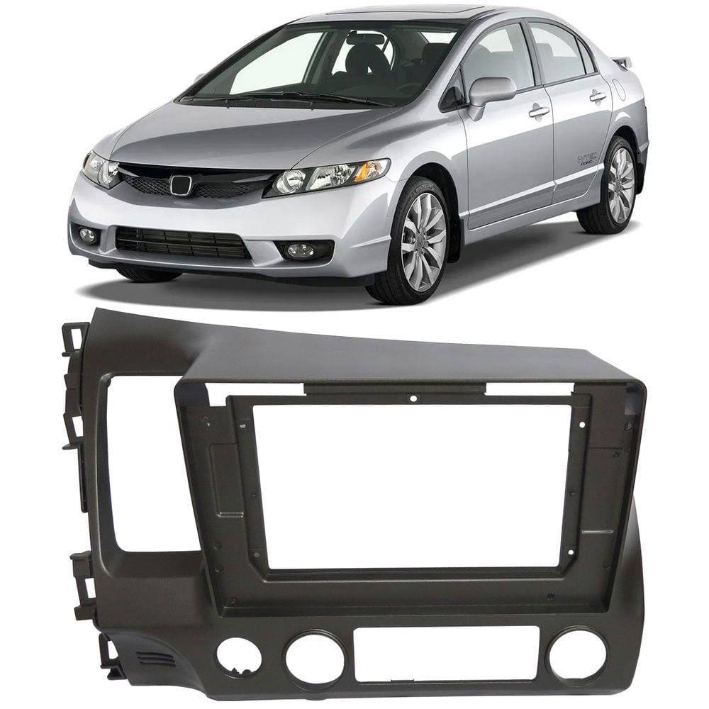 Moldura De Painel 2 Din 10” Polegadas Honda Civic 2006 2007 2008 2009 2010 2011