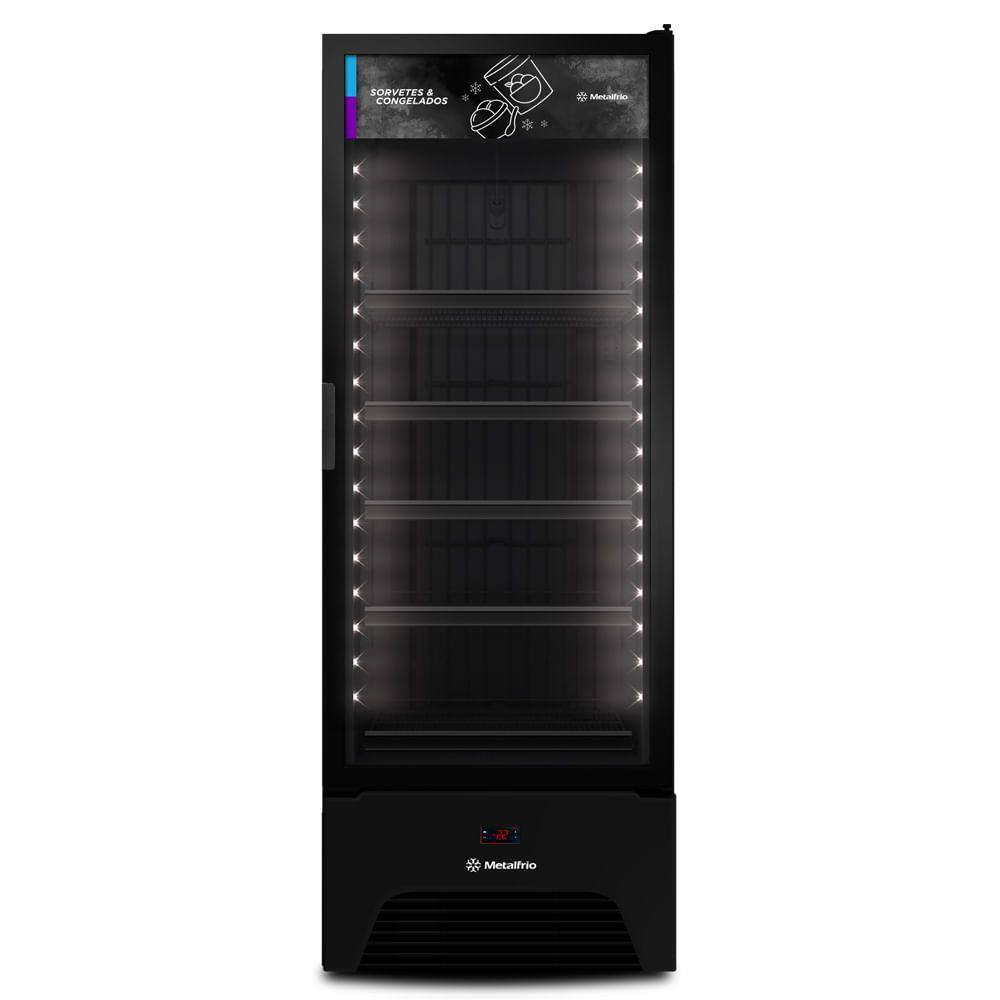 Expositor Vertical Porta de Vidro 560 Litros Metalfrio VF50AH All Black 220V