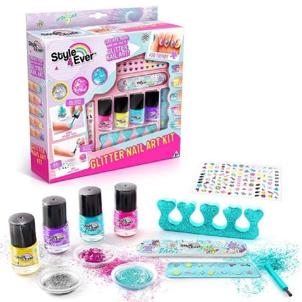 Kit de Artes Decore Suas Unhas Glitter BARAO