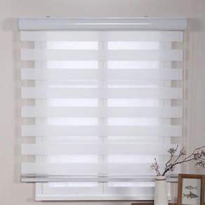 Persiana Rolo Duplo Zebra Sunny Branca 160 (L) x 160 (A) Cortina Double Vision C/ Bandô 1,60 X 1,60