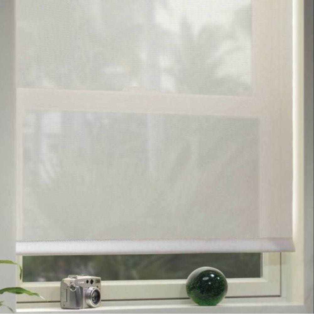 Persiana Rolo Translúcida Branca 140 (L) x 160 (A) cm Cortina Screen Solar Off-White 1,40 X 1,60