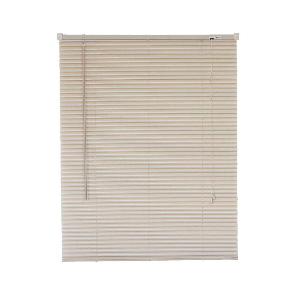 Persiana Horizontal PVC Bege 160 (L) x 160 (A) Cortina Completa C/ Kit de instalação 1,60 x 1,60