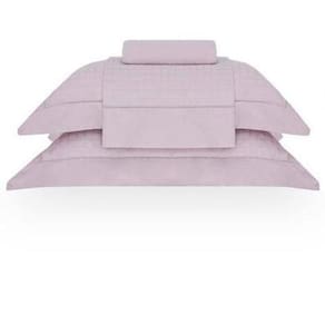 Jogo De Cama Queen Damask Square Rosa Pluma Buddmeyer
