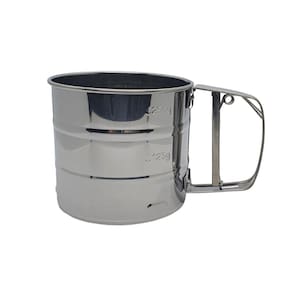 Polvilhador Em Aço Inox C/ Peneira Para Açucar, Tapioca