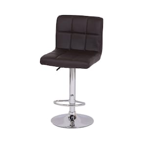 Banqueta Boxbit Gomos Confort Estofada Café Base Cromada