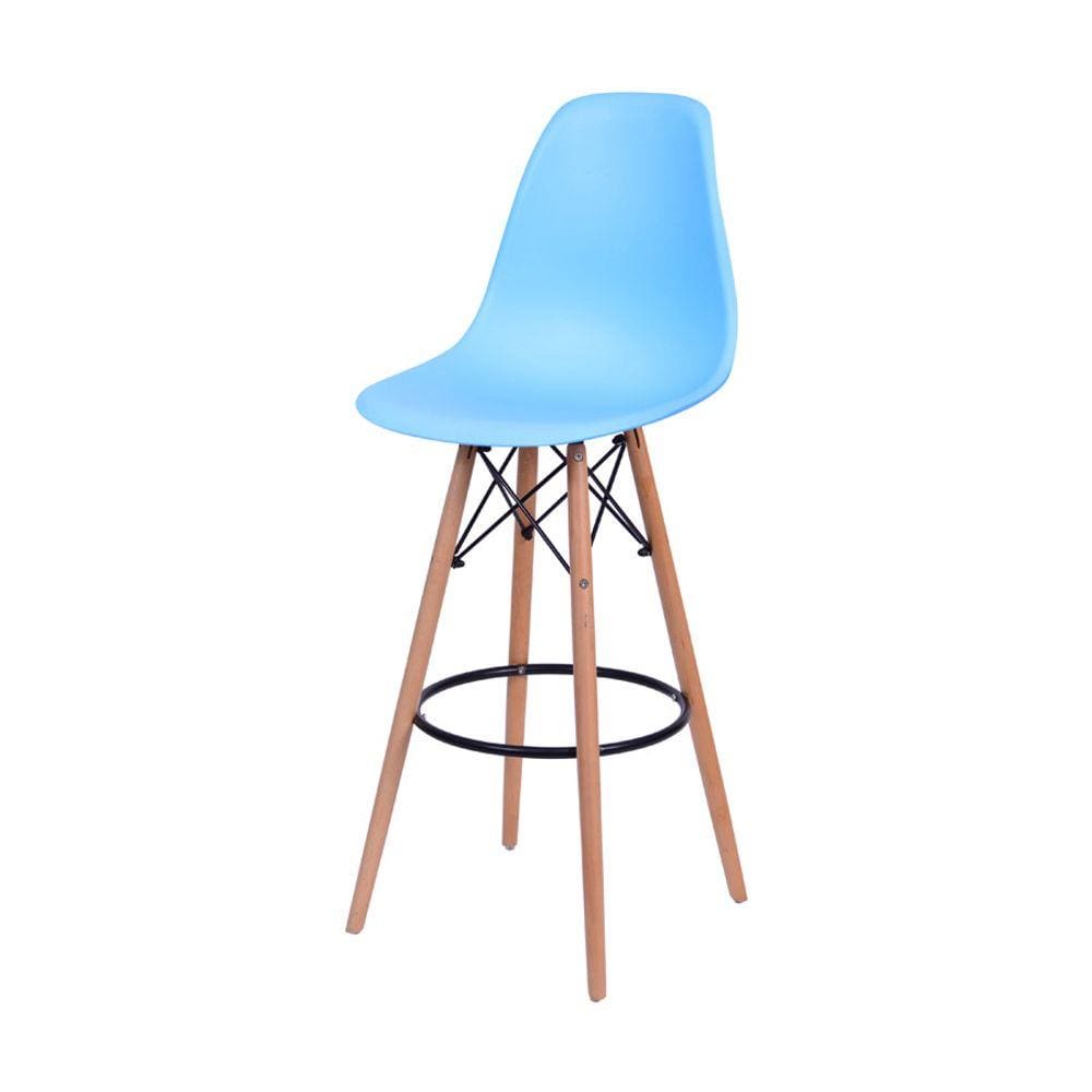 Banqueta Boxbit Dkr Eames Polipropileno Azul Claro