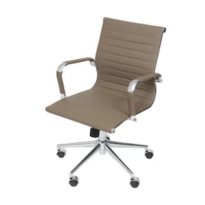 Cadeira Boxbit Eames Office Esteirinha Baixa P.U. Nude Base Rodízio Cromada