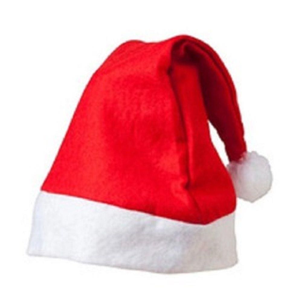 Gorro Natalino Touca Papai Noel Natal Feltro Vermelho c/ Pompom Toca Tamanho Único Gorrinho Fantasia