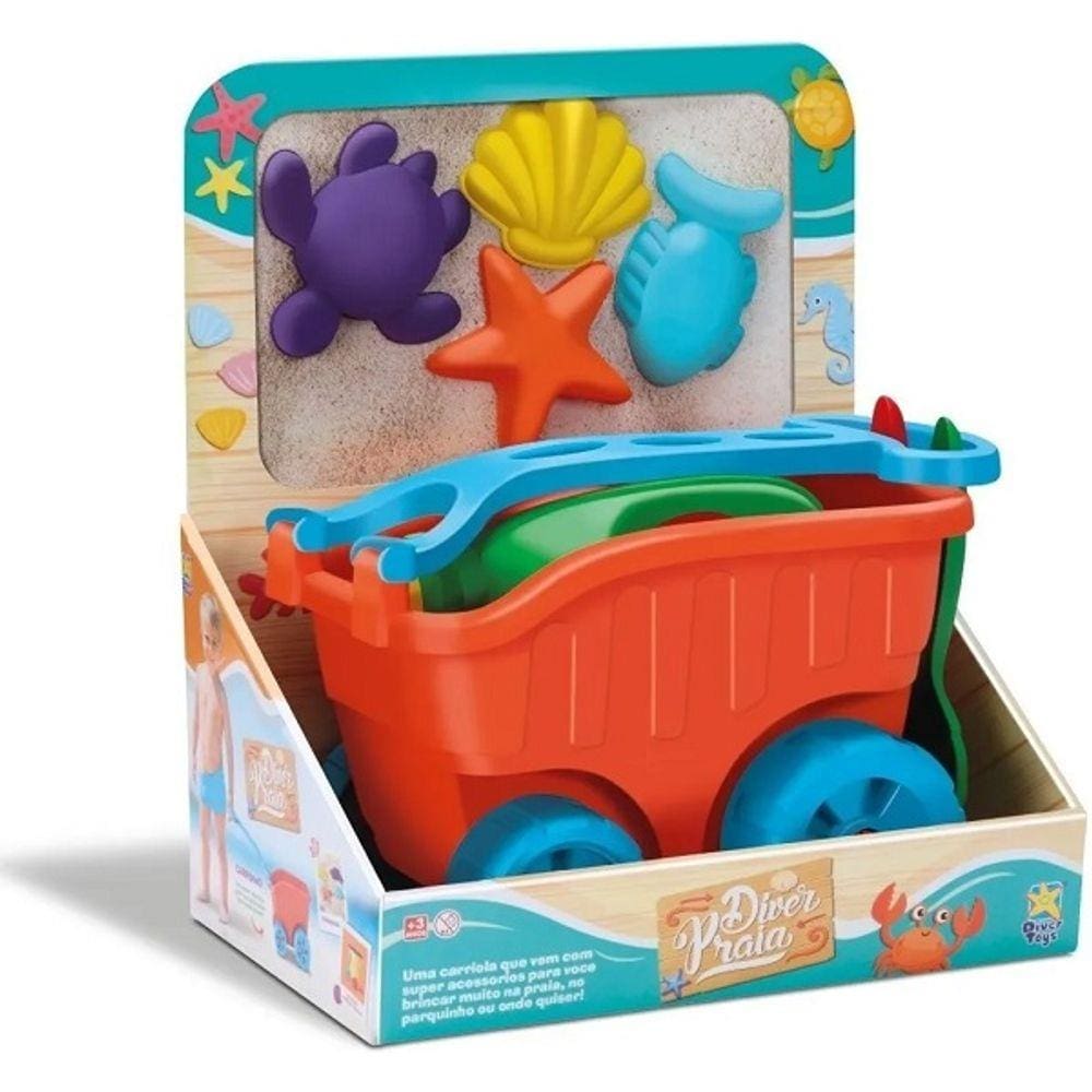 Carriola com Acessorios Praia Divertoys 8087