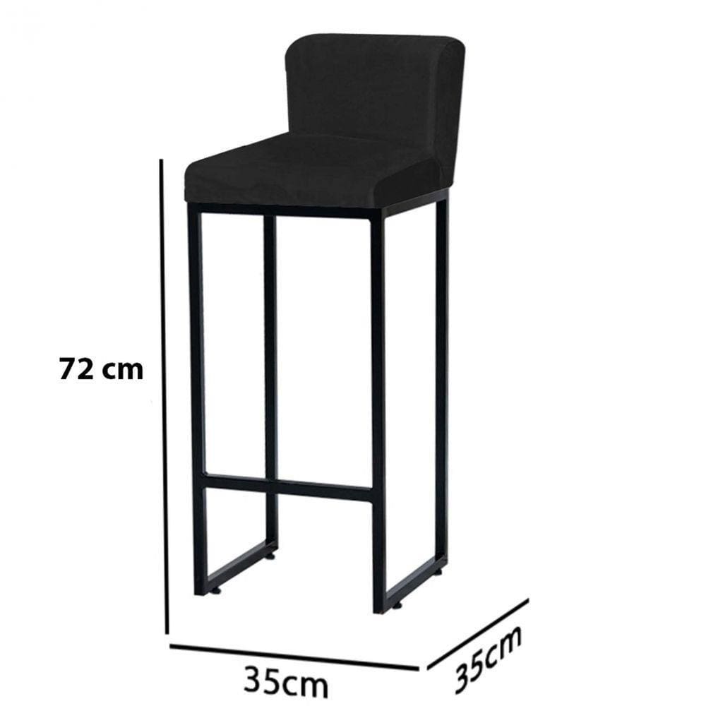 Kit 06 Banqueta Alta Ferro Preto Preto