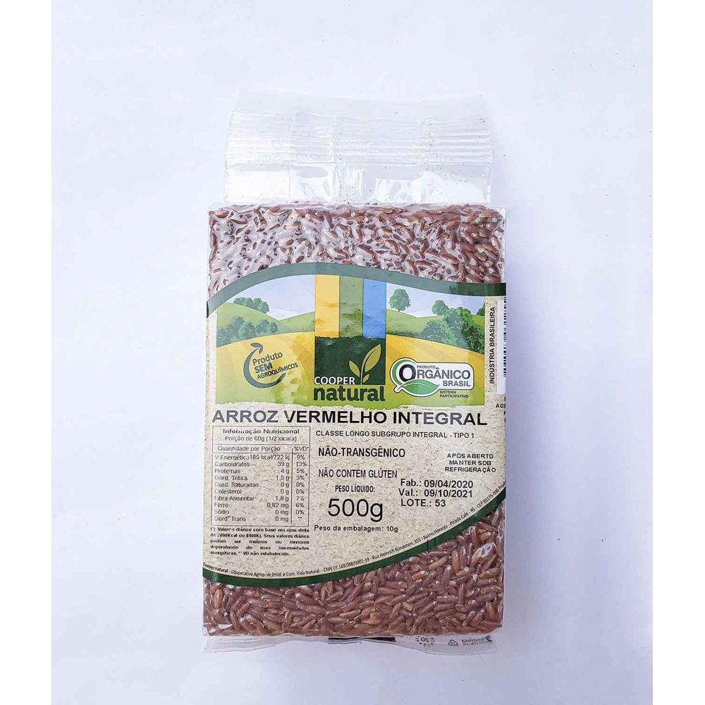 Farinha de Arroz Vermelho Orgânico Coopernatural 500g