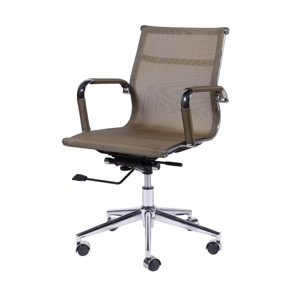 Cadeira Boxbit Eames Office Tela Baixa Tela Cobre Base Rodízio Cromada