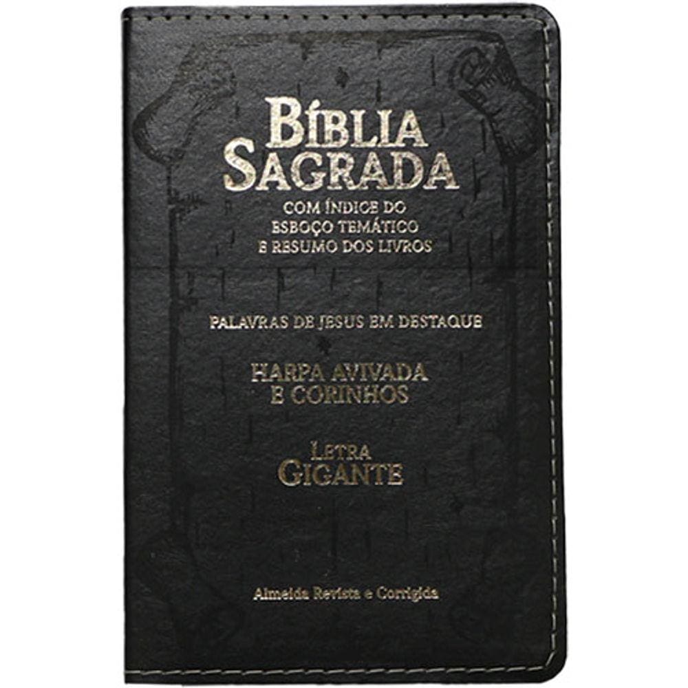 Bíblia Letra Grande Capa PU Luxo PRETA
