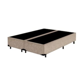 Cama Box Blindado King Bipartido AColchoes Suede Bege 40x193x203