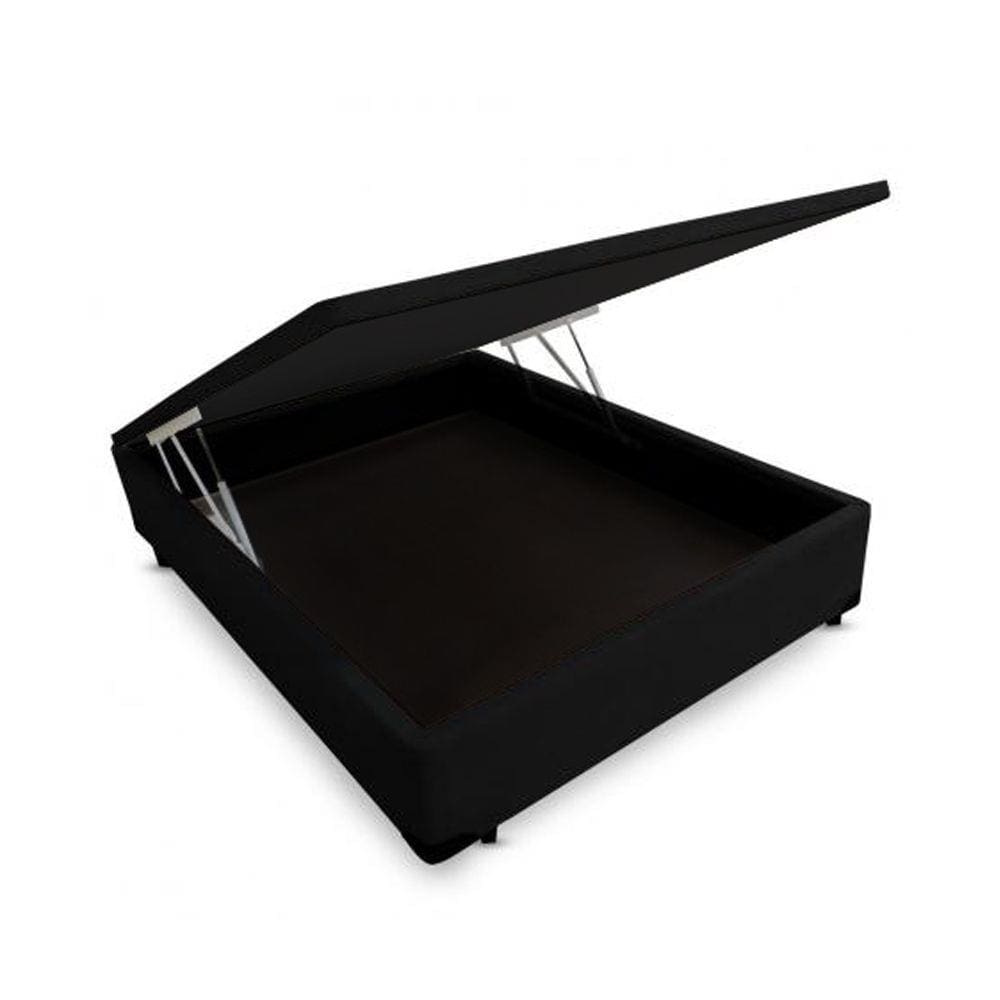 Cama Box Baú Blindado Viúva AColchoes Suede Preto 41x128x188
