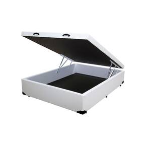 Cama Box Baú Blindado Viúva AColchoes Sintético Branco 49x128x188
