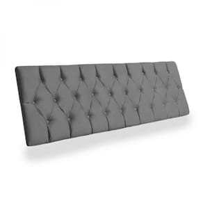 Painel Cabeceira Suspensa 195cm Casal King Suede Cinza