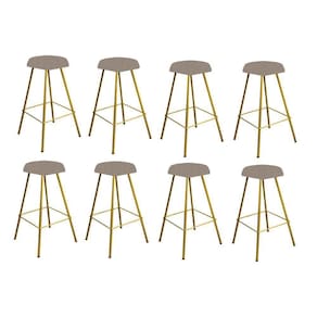 Kit 08 Banqueta Alta Lari Eiffel Dourado Bege