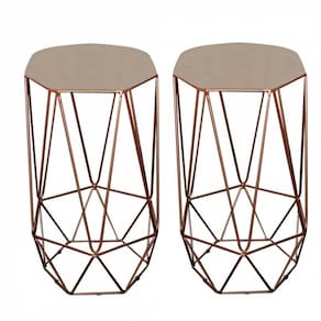 Kit 02 Banqueta Alta Aramado Bronze Corino Bege