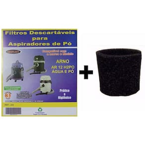Kit 6 Sacos Descartáveis Aspirador De Pó Arno Ar12 / H2PO Água E Pó + Filtro