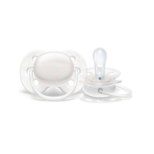 imagem-Chupeta Avent Silicone Ultra Soft 0-6M T. 1 Branca Scf092/01