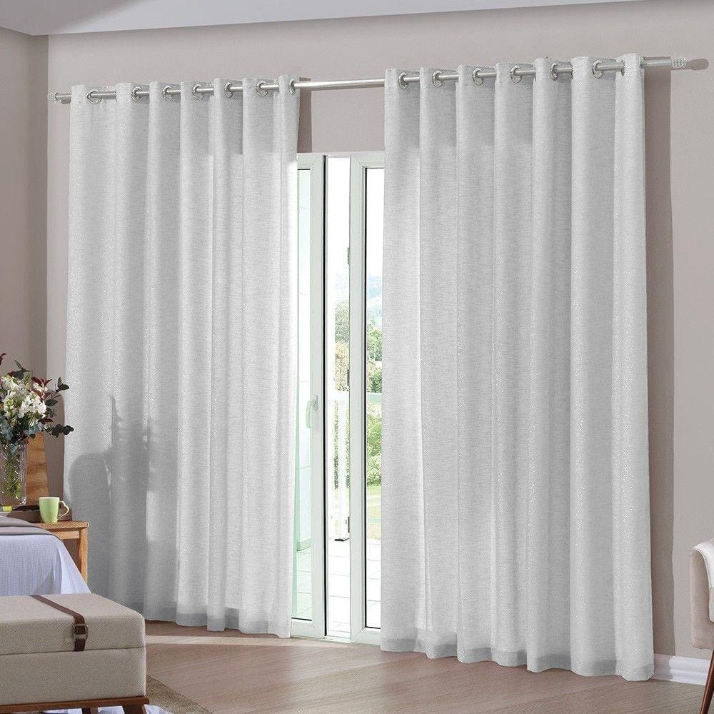 Cortina Duplex Glam 3,00x1,70m Branco Cor 12 - Bella Janela