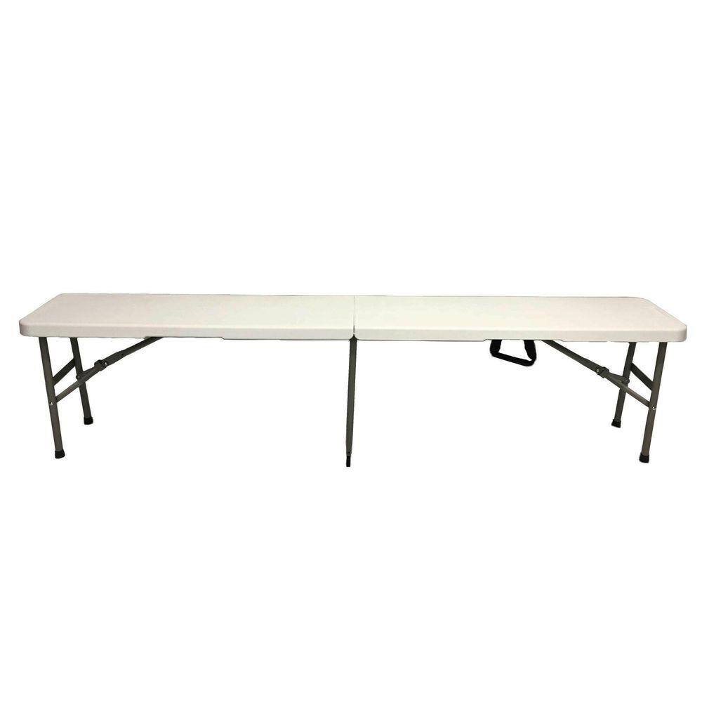 Banco Maleta Dobrável 4 Lugares 180X28X43Cm Cor Branca