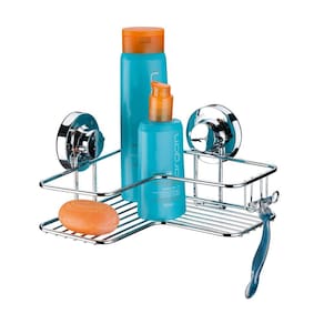 Suporte Shampoo Sabonete Prateleira Banheiro Canto Com Ventosa - 4001 Future