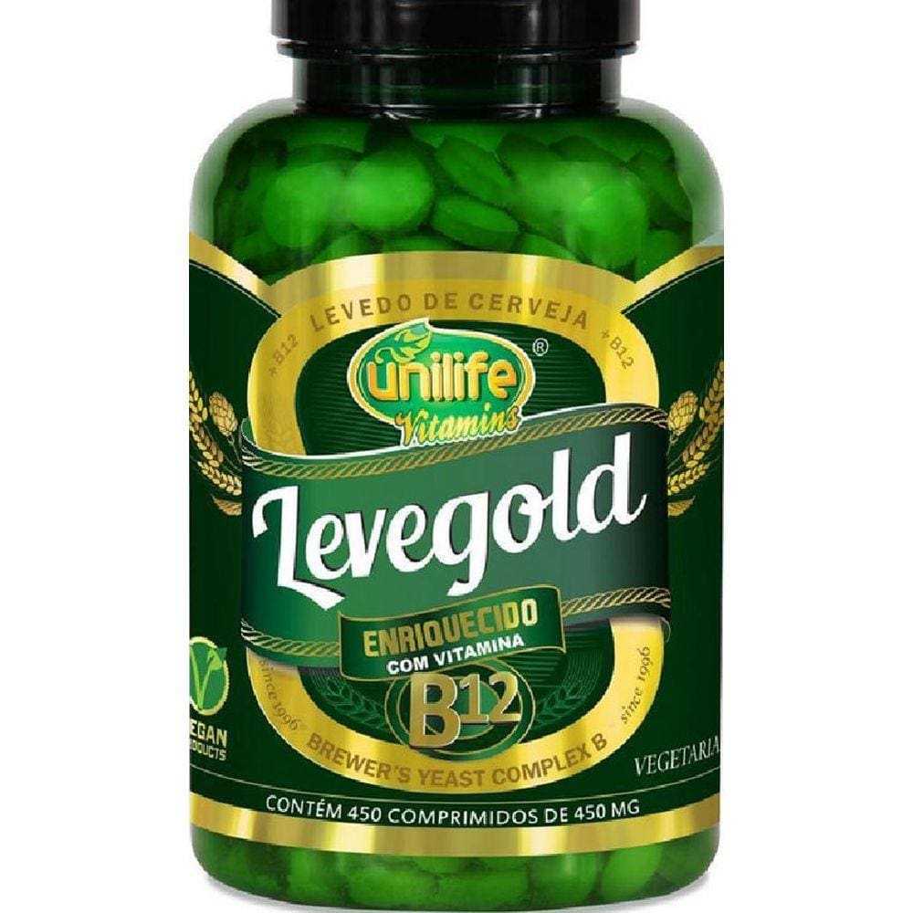 Levedo de Cerveja Unilife - Levegold 450mg 450 comprimidos