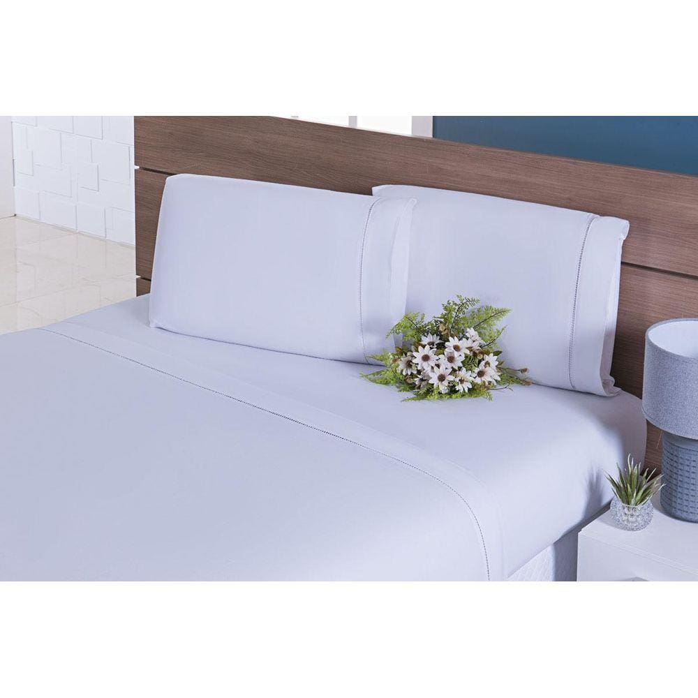Conjunto De Fronhas 100% Algodão 200 Fios 10 Peças Branco