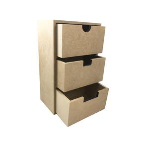 Organizador Mdf 3 Gavetas Em Pé 16X10X26 Cm